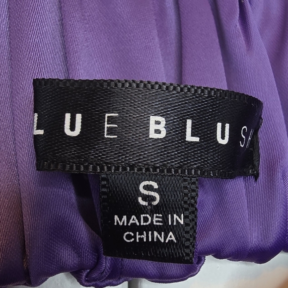 BLUE BLUSH Purple Block Him Satin Crop Top Size Small Bustier Y2K Party Bralette - Picture 5 of 11